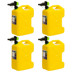 Scepter SmartControl Dual Handle Diesel Gas Container Jug, 5 Gal, 4 Pack, Yellow - TRAPSKI