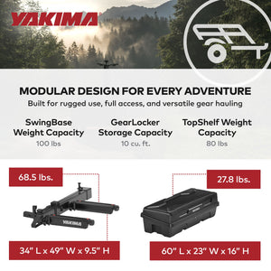 Yakima EXO SwingBase Hitch Base Rack & EXO GearLocker Vehicle Rooftop Cargo Box
