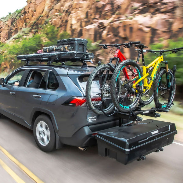 Yakima EXO SwingBase Hitch Base Rack with GearLocker Cargo Box and TopShelf Rack