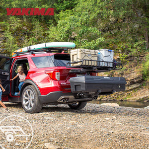 Yakima EXO SwingBase Hitch Base Rack with GearLocker Cargo Box and TopShelf Rack
