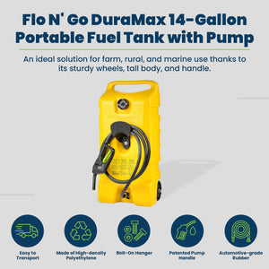 Scepter Flo N Go Duramax 14 Gal Diesel Fuel Tank Container Pump, 2 Pack, Yellow - TRAPSKI