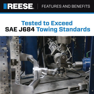 REESE Trailer Hitch Ball Mount, Fits 2.5" Receiver, 5" Drop, 13,000 lbs, Black