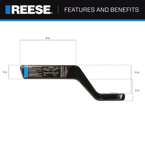 REESE Trailer Hitch Ball Mount, Fits 2" Receiver, 4" Drop, 16000 lbs, Black
