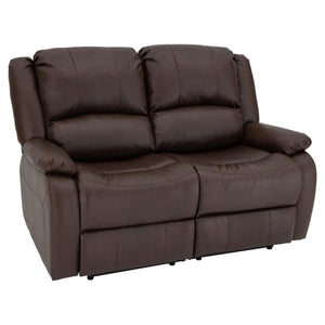 RecPro Charles 58 Inch Recliner Sofa RV Faux Leather Lounge Furniture, Mahogany - TRAPSKI