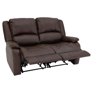 RecPro Charles 58 Inch Recliner Sofa RV Faux Leather Lounge Furniture, Mahogany - TRAPSKI