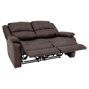 RecPro Charles 58 Inch Recliner Sofa RV Faux Leather Lounge Furniture, Mahogany - TRAPSKI