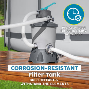 Bestway 950 Gallon Sand Filter Pump for Above Ground Outdoor Swimming Pools