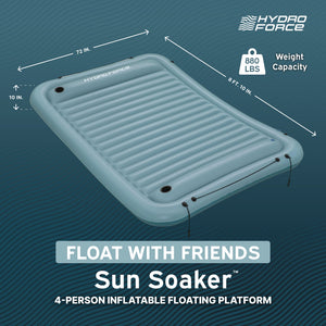 Bestway Hydro-Force Sun Soaker Inflatable 4 Person Water Float Platform Lounger