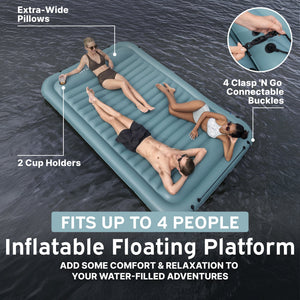 Bestway Hydro-Force Sun Soaker Inflatable 4 Person Water Float Platform Lounger