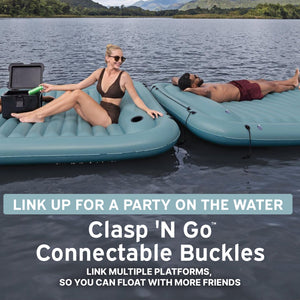 Bestway Hydro-Force Sun Soaker Inflatable 4 Person Water Float Platform Lounger