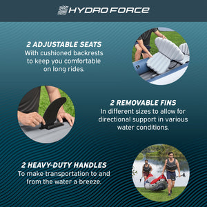 Bestway Hydro-Force Rapid X2 Inflatable 2 Person Kayak Outdoor Water Sport Set