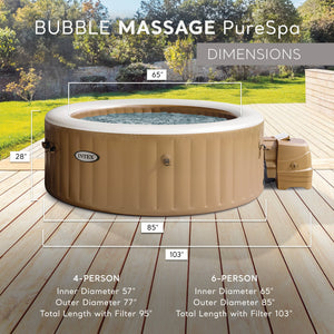 Intex PureSpa 6 Person Inflatable Spa, Multicolor Light, and Headrest (2 Pack)