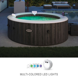 Intex PureSpa 6 Person Inflatable Spa, Multicolor Light, and Headrest (2 Pack)