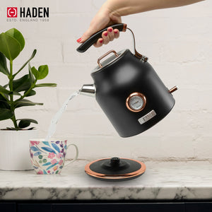 Haden 700W Countertop Microwave & Dorset 1.7L Electric Kettle, Black & Copper