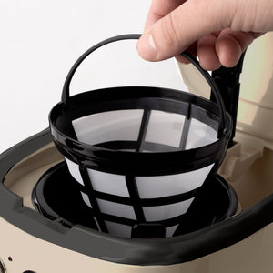 Haden Dorset 12 Cup Coffee Maker & 4 Slice Wide Slot Toaster, Putty & Chrome - TRAPSKI