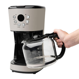 Haden Dorset 12 Cup Coffee Maker & 4 Slice Wide Slot Toaster, Putty & Chrome