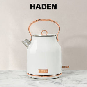 Haden Heritage 2 Slice Wide Slot Toaster & Electric Water Kettle, Ivory & Copper - TRAPSKI