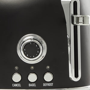 Haden Heritage 2 Slice Wide Slot Toaster & Electric Water Kettle, Black & Chrome