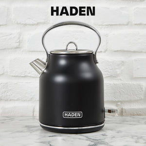 Haden Heritage 2 Slice Wide Slot Toaster & Electric Water Kettle, Black & Chrome
