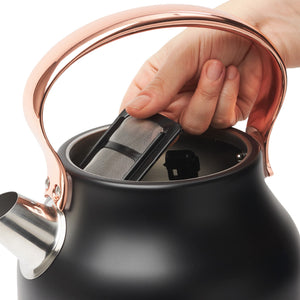 Haden Heritage Electric Water Kettle & 2 Slice Wide Slot Toaster, Black & Copper