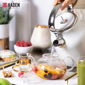 Haden Heritage Compact Microwave & 1.7L Electric Water Kettle, Ivory & Chrome - TRAPSKI