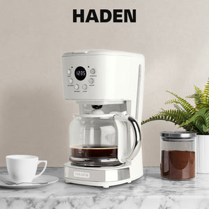 Haden Heritage 4 Slice Wide Slot Toaster & 12 Cup Coffee Maker, Ivory & Chrome - TRAPSKI
