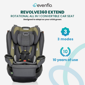 Evenflo Revolve360 Extend Rotational Convertible Child Car Seat, Rockland Green