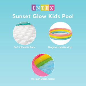 Intex 58" x 13" Inflatable Sunset Glow Backyard Kids Vinyl Splash Pool, 6 Pack