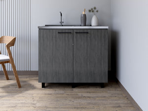 Utility Sink Cabinet Burwood, Kitchen, Smokey