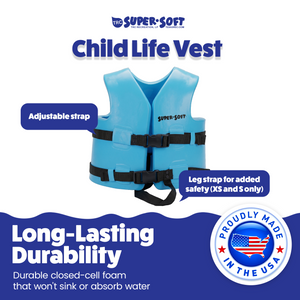 TRC Recreation Super Soft Child Life Jacket Safety Vest, Medium, 2 Pack, Blue