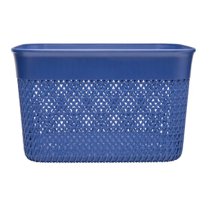 Life Story Lightweight Heavy Duty Storage Woven Trendy Basket, 2 Pack, Blue