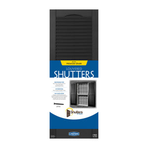 Plastic Development Group 14x71" Exterior Vinyl Louvered Shutters, 4 Pack, Black