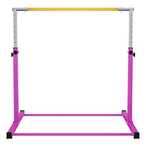 BalanceFrom Fitness 120 x 48 Inch Exercise Mat & Adjustable Gymnastics Bar, Pink