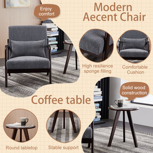 Mid-Century Modern Accent Chair & Coffee Table Set