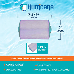 Hurricane HF6H940-01P Platinum Purple Pool and Spa Filter Cartridge Replacement