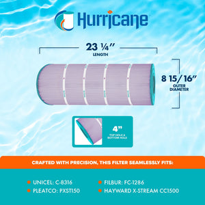 Hurricane HF8316-01P Platinum Purple Pool and Spa Filter Cartridge Replacement