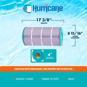 Hurricane Filters HF8409-01P Platinum Purple Spa Filter Cartridge Replacement