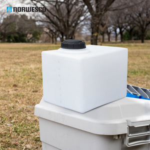 Norwesco Flat Bottom Utility Tank for Trailers and Lawn Care, 16 Gallon, White - TRAPSKI