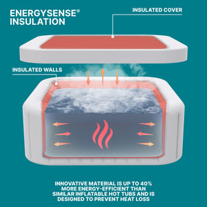 Bestway SaluSpa Bali Smart AirJet Inflatable Hot Tub w/ EnergySense Cover, Gray