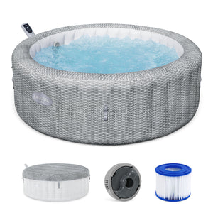 Bestway SaluSpa Bali Smart AirJet Inflatable Hot Tub w/ EnergySense Cover, Gray