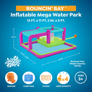 Bestway H2OGO! Bouncin' Bay Kids Inflatable Mega Water Park Outdoor Splash Pool