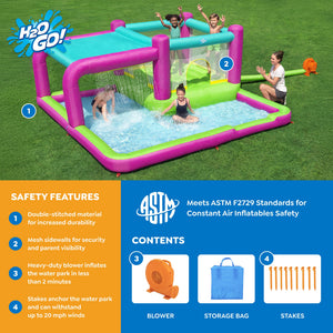 Bestway H2OGO! Bouncin' Bay Kids Inflatable Mega Water Park Outdoor Splash Pool