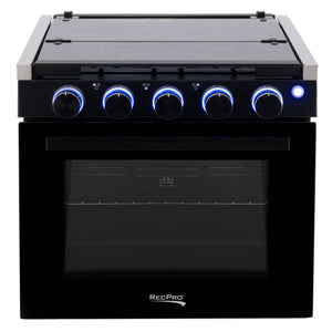 RecPro 17" Tall 3 Burner Propane RV Stove Gas Range without Range Hood, Silver