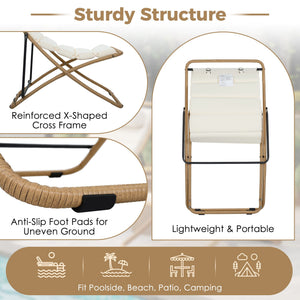 Outdoor Folding Chair With Adjustable Backrest (Set of 2)