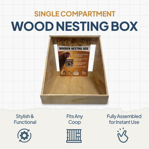 Farm Innovators Single Nesting Box for Chickens, Ducks and Birds, 3 Pack, Brown