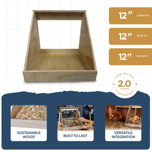 Farm Innovators Single Nesting Box for Chickens, Ducks and Birds, 3 Pack, Brown