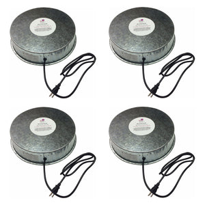 Farm Innovators 125W Heated Base for Metal Poultry Founts, 4 Pack, Metallic