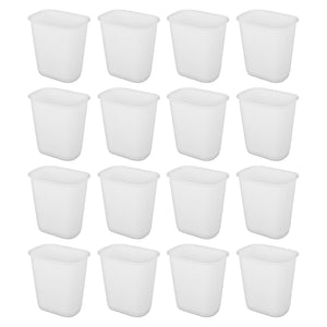 Sterilite 3 Gallon Rectangular Wastebasket Small Home Trash Bin, 16 Pack, White