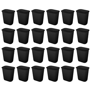 Sterilite 3 Gallon Rectangular Wastebasket Small Home Trash Bin, 24 Pack, Black - TRAPSKI