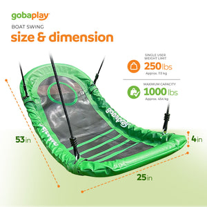 gobaplay Boat Swing, 53" x 25" Platform Saucer, (Swingset Frame Not Included)